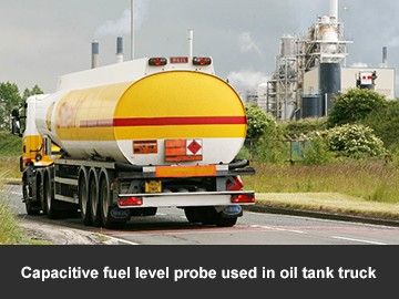 Capacitive fuel level probe used in oil tank truck