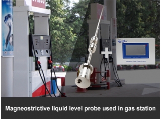 Magneostrictive liquid level probe used in gas station