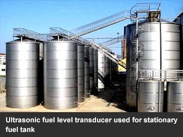 Ultrasonic fuel level transducer used for stationary fuel tank