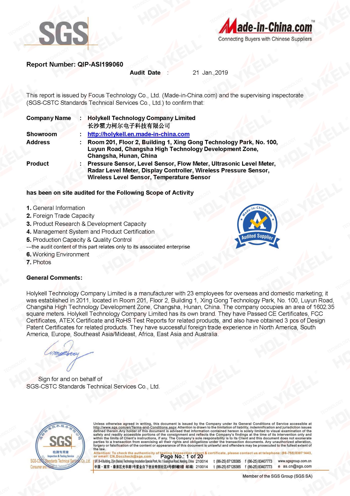 SGS Certification