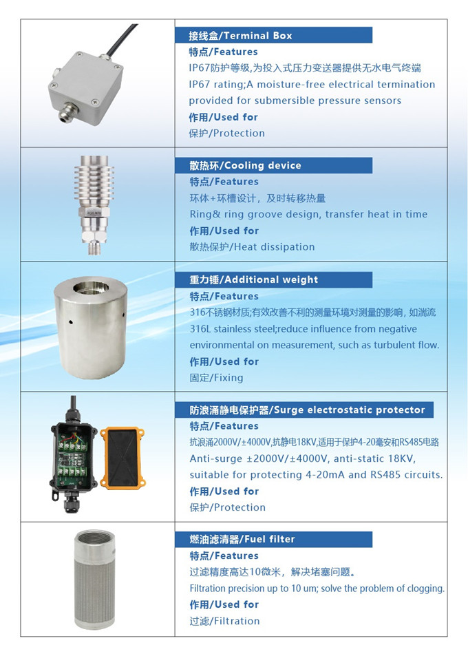 Holykell provides various accessories for pressure level sensors