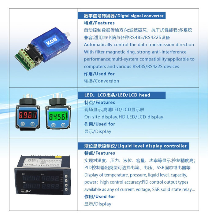 Holykell provides various accessories for pressure level sensors