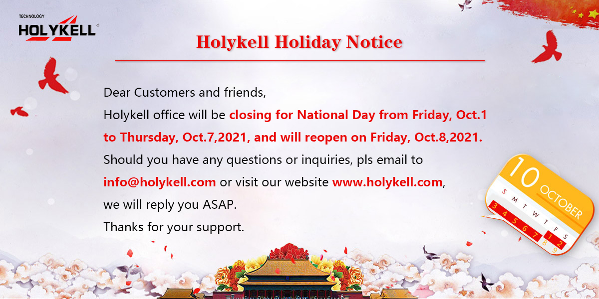 Holykell a sensor manufacturer holiday notice